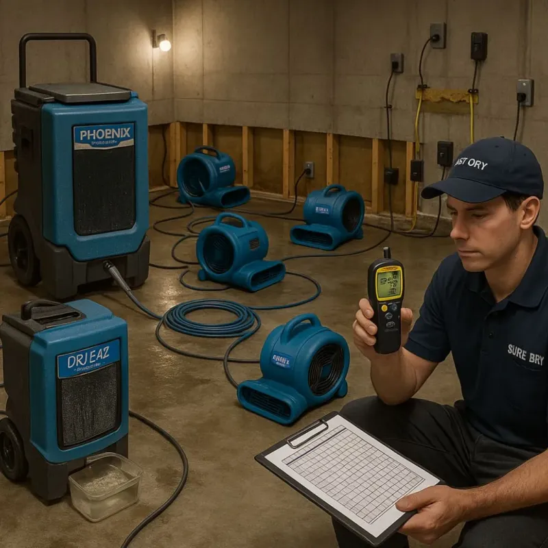 Structural Drying and Dehumidification process in New Marlborough, MA